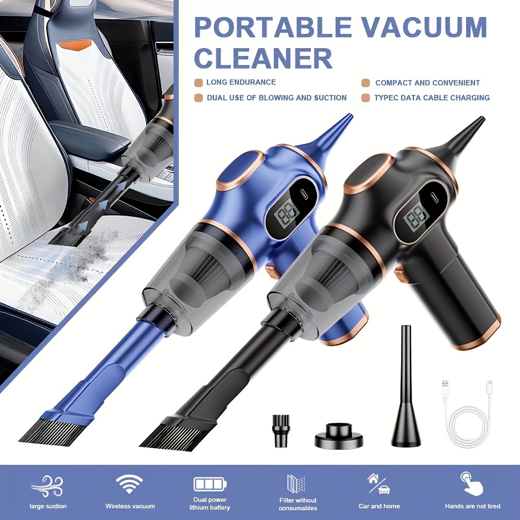 

Car Household Vacuum Cleaner, Cleaning High Power Mini Charging Multi-functional Blowing Suction Handheld Small Car Vacuum Cleaner