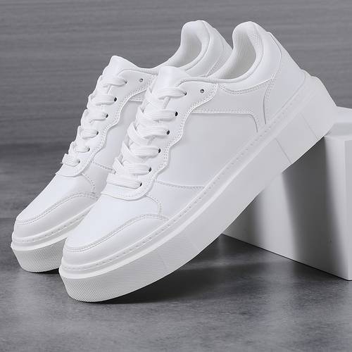 new mens shoes with thick soles for height increase low top white sneakers sporty casual trendy mens shoes versatile lightweight breathable skate shoes for men