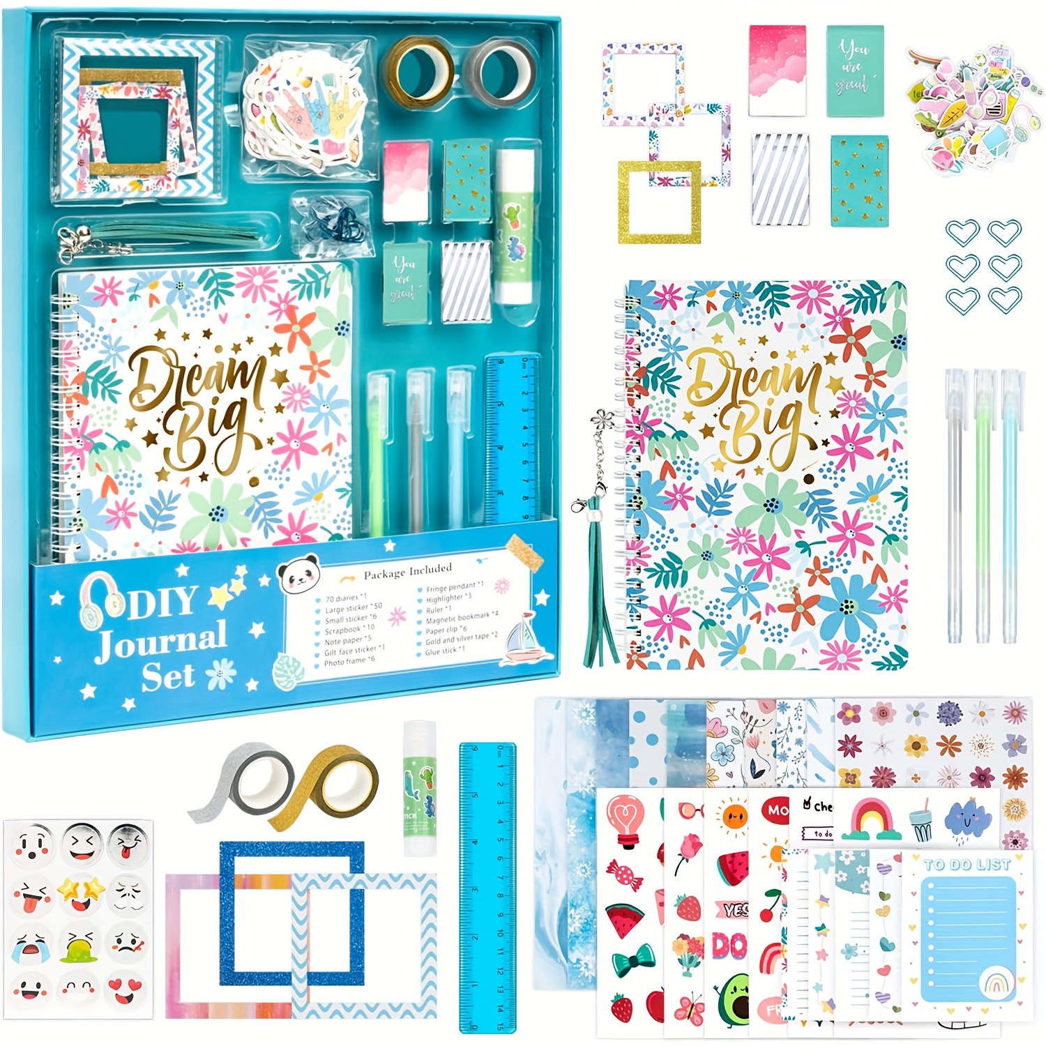 

Kit de Journaling Blue Bullet pour Adolescentes - Ensemble Complet de Scrapbooking & Journal avec Papeterie, Matériaux en - de Cadeau DIY Toutes