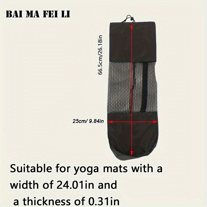 TEMU 1pc Yoga Bag, Breathable Mesh Bag Specifically Designed For Yoga Mats, Storage Bag Accessory