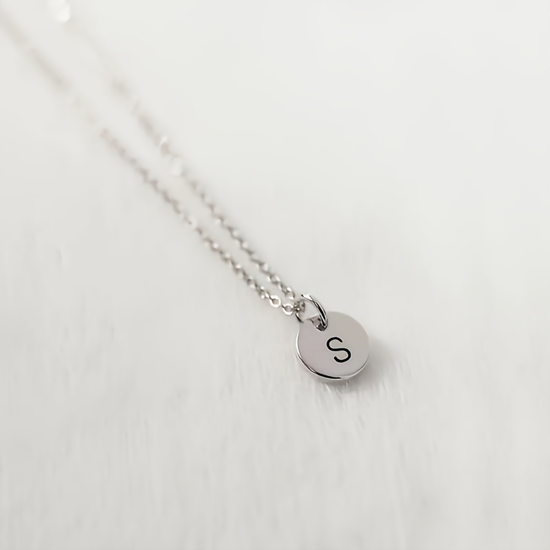 TEMU Colgante de Acero Inoxidable con Personalizado y , Cadena para Collar de Mujer, Colgante Geométrico con para y , Regalo Elegante y Tierno para