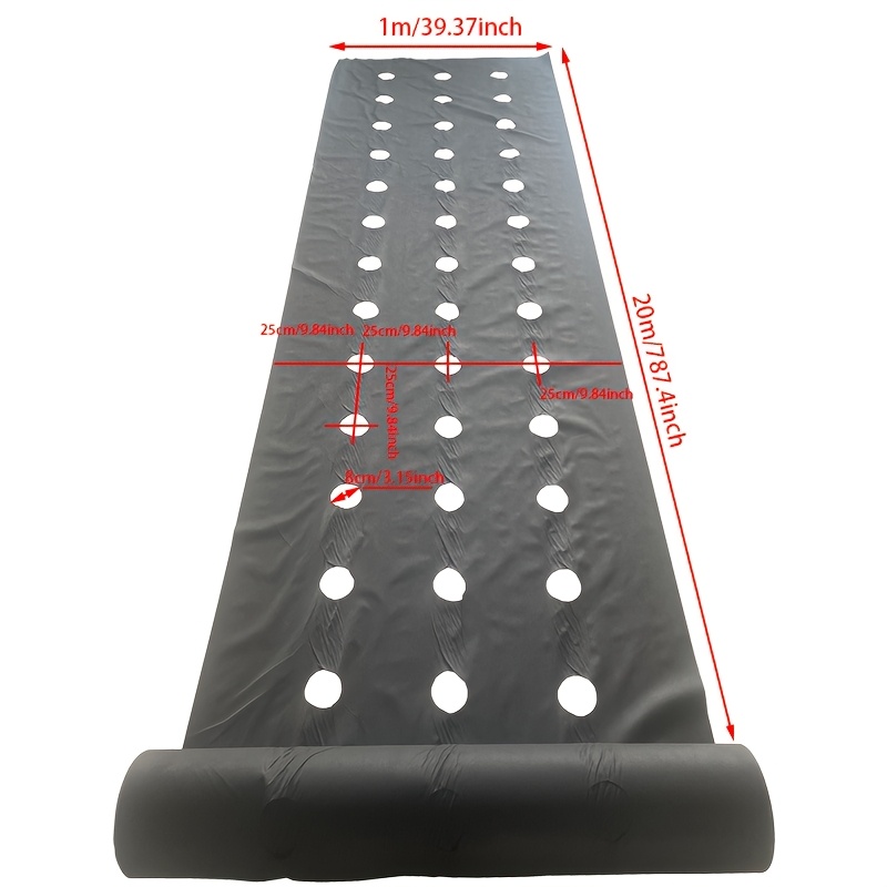 Image of 39.37x787.4 Inches Perforated Weed Barrier With Ground Cover- And Water Permeability- Soil Moisture-perfect For Home Gardening-strawberry And Vegetable Planting To Prevent Weeds, Reduce , Reduced