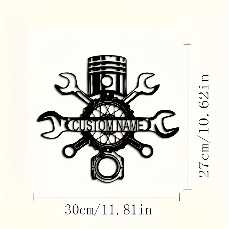 TEMU Personalized Metal Wall Art For Garages, Customized Name Signs For Home Decor, A Perfect Gift For Mechanics And Technicians, Suitable For And