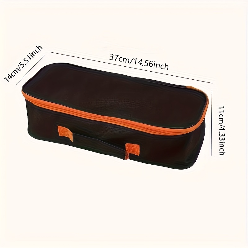 Suitu 1pc Black Tool Storage Bag, Durable And Wear-resistant, Quick-zip Closure, Oxford Tool Pouch, Practical Portable Vacuum Cleaner Tool Kit With Air Pump Storage