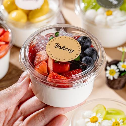 100pcs 50 cups and 50 lids transparent dessert cups with lids mousse cream pudding and fruit an for weddings birthdays festivals parties and outdoor catering supplies