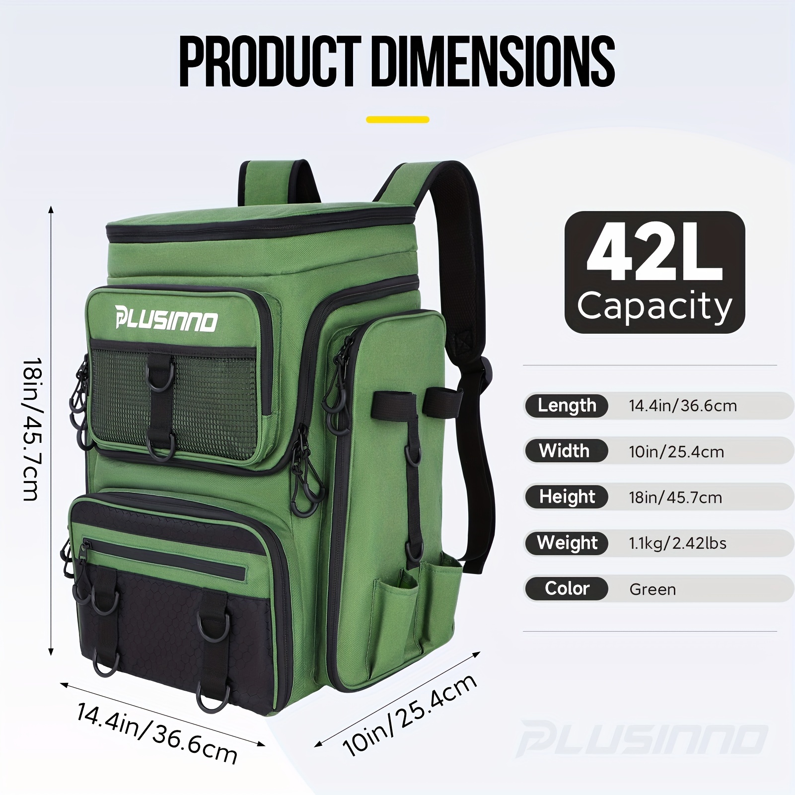 TEMU 42l Multi-functional Fishing Backpack-heavy-duty Tackle Storage System With Detachable Boxes, Design For Fishing, Camping & Hiking | Gear