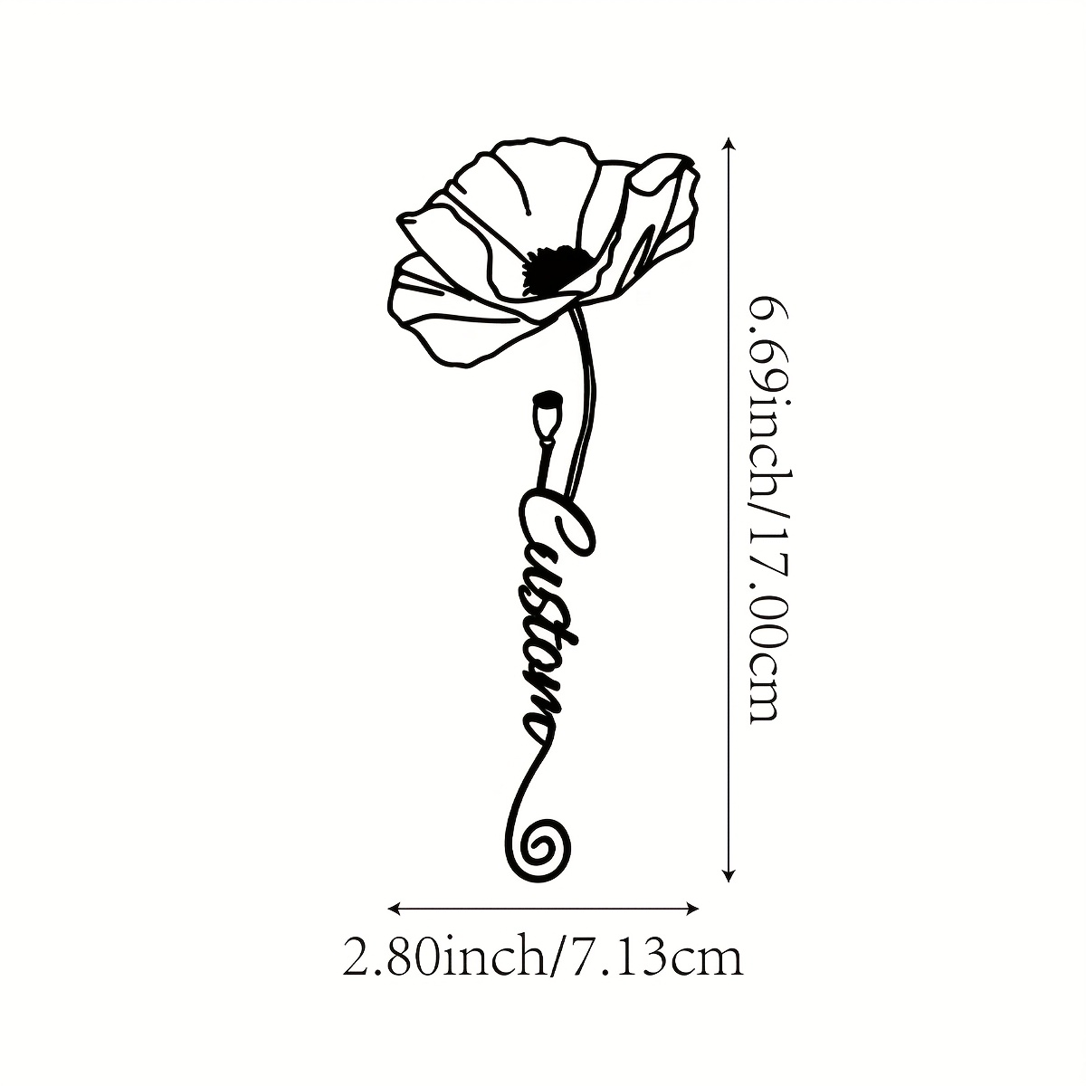 Image of 1pc Personalized Metal Poppy Bookmark With Name/text - Elegant Poppy Flower Book Page, Metal Bookmark Suitable For Teacher Appreciation Gifts, Student Gifts, Book Lovers & Personal Reading