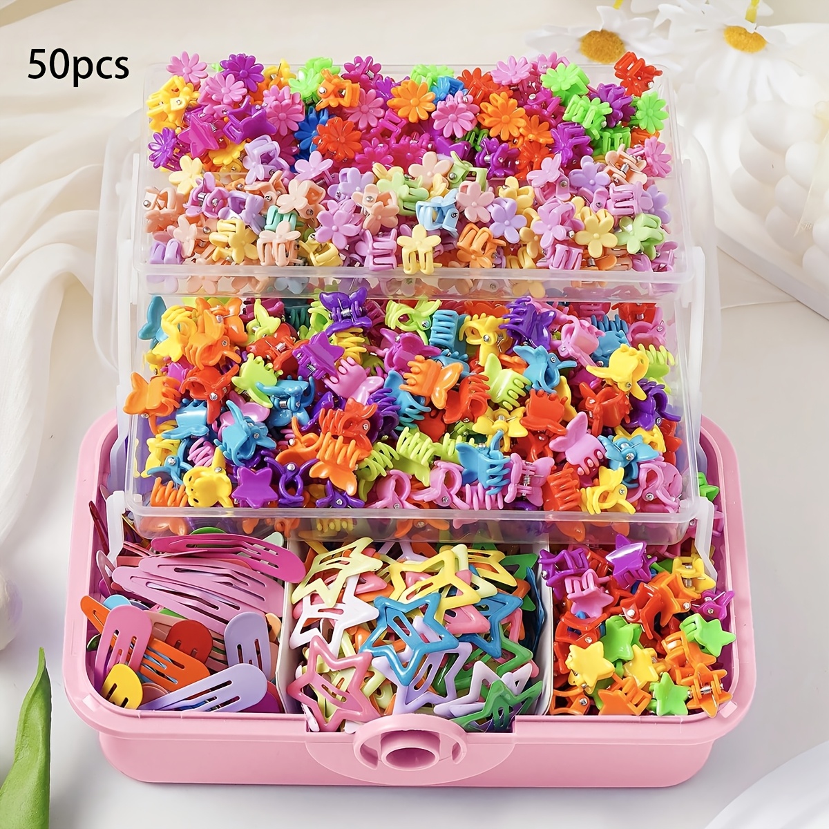TEMU Set da 50 pezzi di accessori per capelli in stile Hip-Hop , piccoli e di tendenza pezzi decorativi
