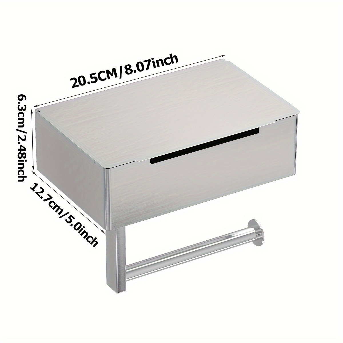 Image of Bathroom Wet Wipe Box Toilet Paper Holder Wall-mounted Toilet Paper Rack, For Bathroom Tissue Box Kitchen Paper Towel Rack Punch- Paper Holder