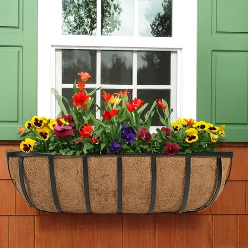 railing planter window box deck balcony rail planter 24 inch for porch fence patio outdoor 4pcs