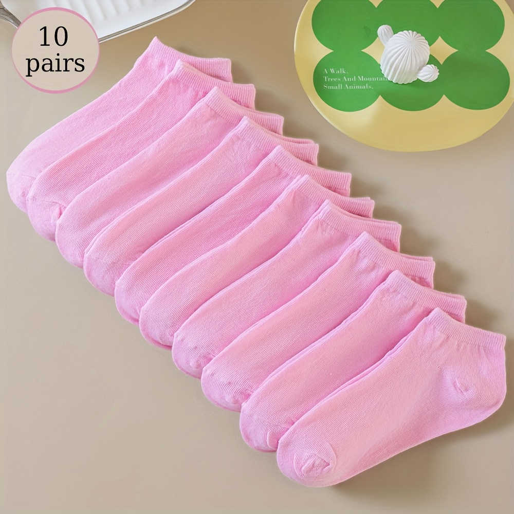 E-shop 10 Paar Damen Pink Loafer Socken, Unsichtbar, Geeignet für Business und Freizeit, Eiscremesocken, Pink Socken für Damen