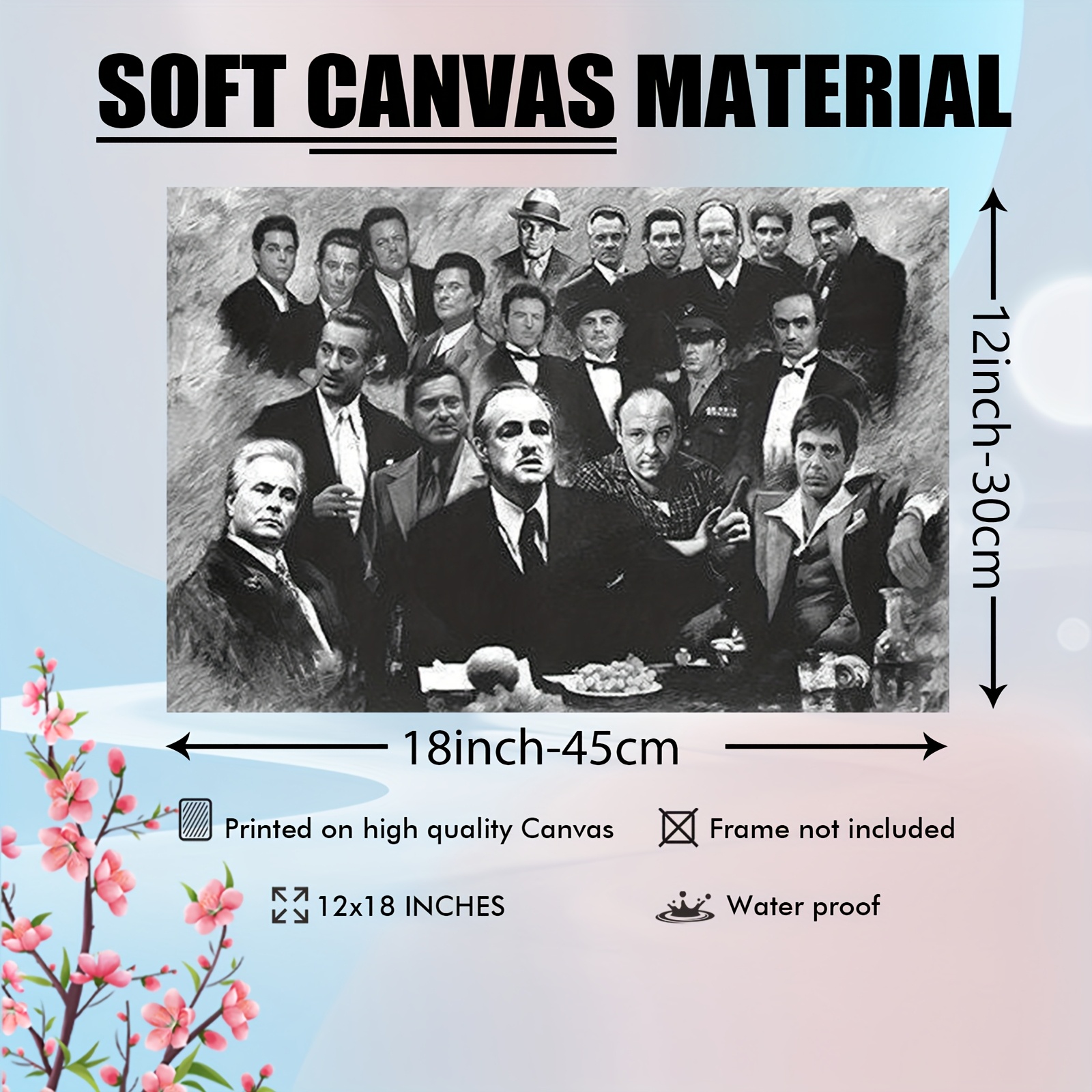 2D plat, 1 stuk frameless Scarface & Goodfellas collage canvas poster