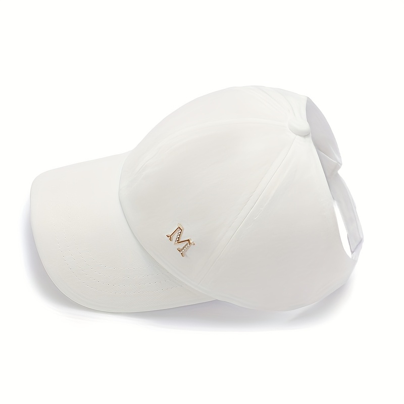 E-shop Damen Baseball-Cap für Reisen im Frühling/Sommer mit halb offener Oberseite für Pferdeschwanz, Laufen, durchbrochenes geflochtenes Haar,