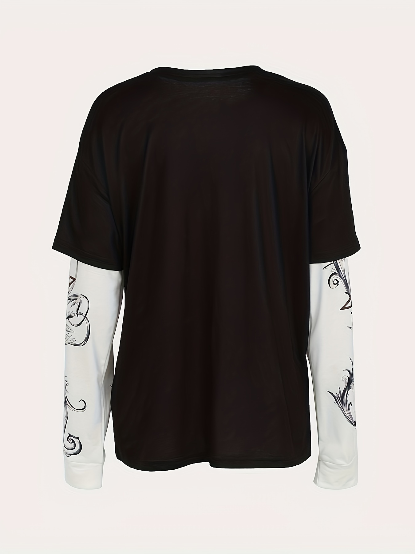 vintage-inspired women's long sleeve graphic t-shirt - loose