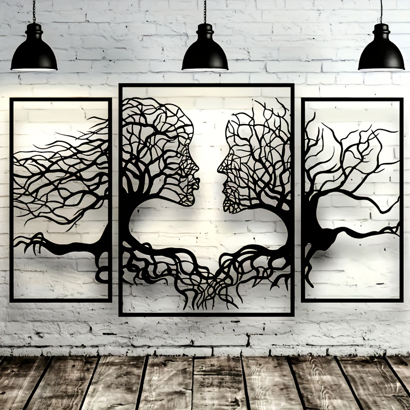 

A Set Of Elegant Black Metal - Abstract Wall Art For Decorating Living Rooms, Bedrooms, Or Tv Backgrounds.