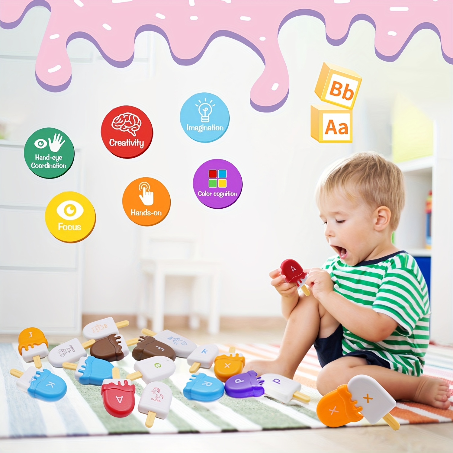 bilingual ice cream toy stem sorting counting Temu