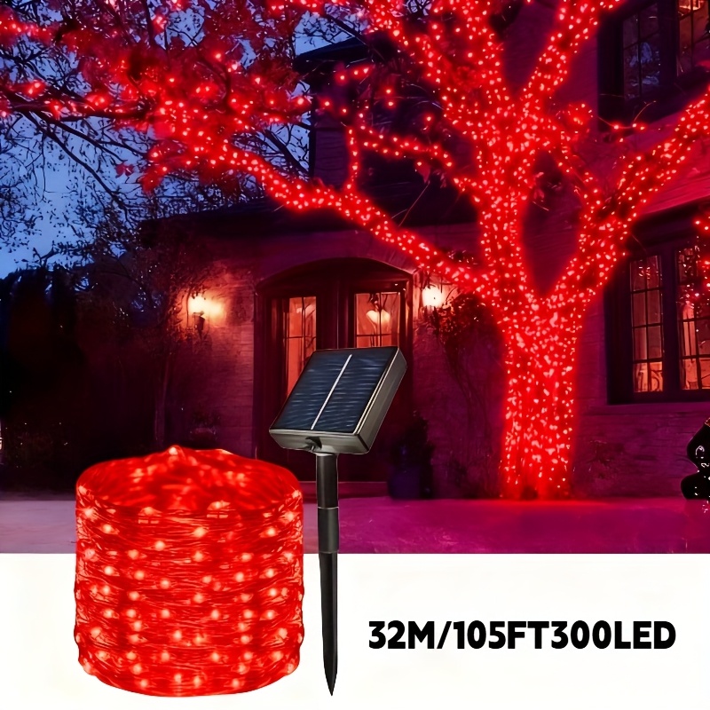 TEMU 1 String Of Solar Fairy Wind Lithium String, Holiday Decoration Light, Ip54, Outdoor Light Strip, Suitable For Multiple Scenes Such As