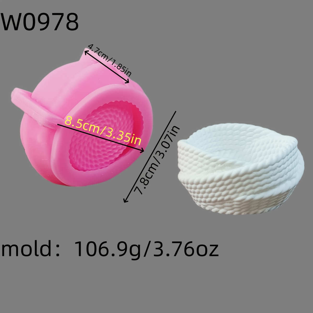 Image of Resin Casting Molds Geometric Striped Woven Basket Storage 3d Decorative Silicone Mold Candle Silicone Mold Gypsum Decorative Silicone Mold Home Decoration Epoxy Resin Mold 106.9 W0978