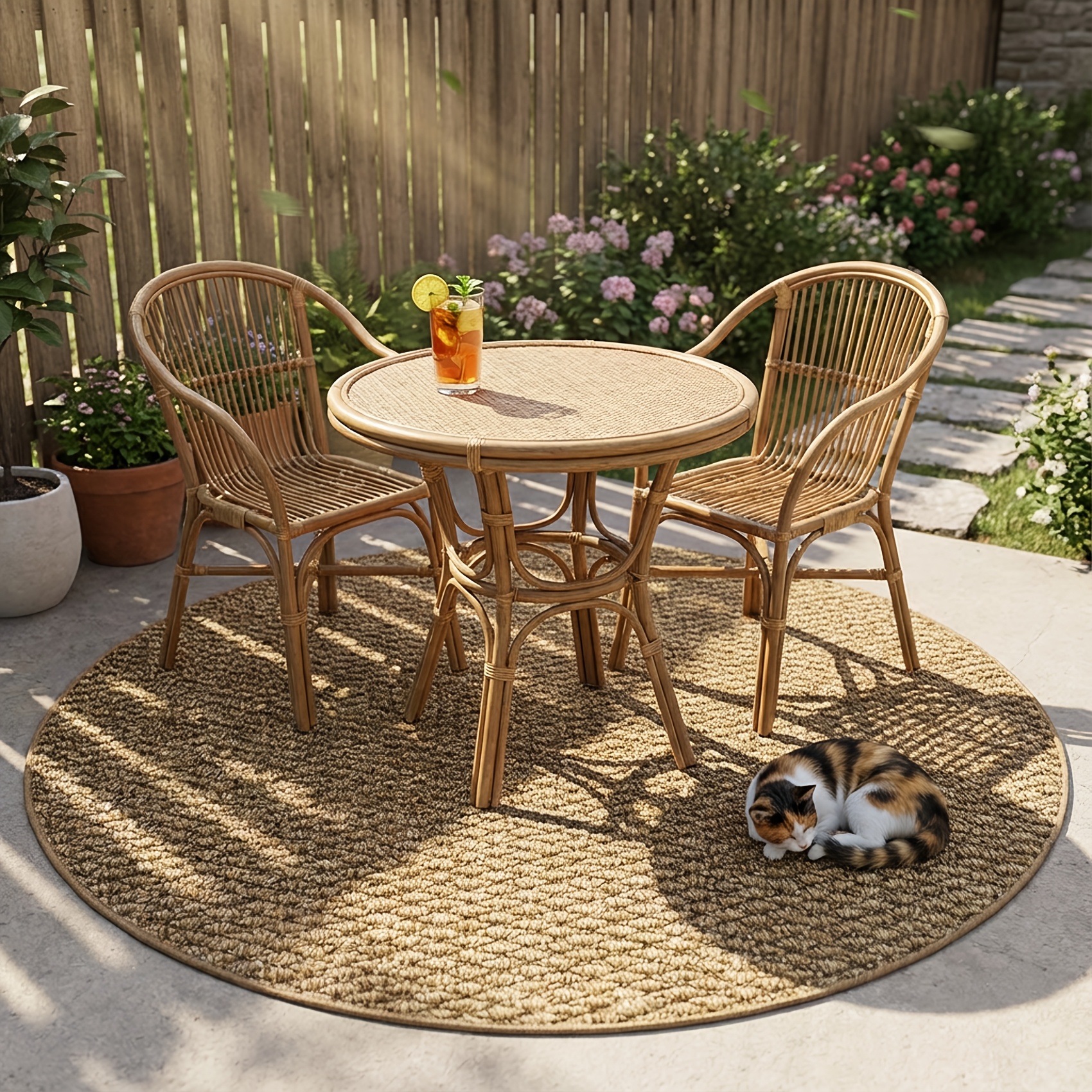 TEMU 1pc Sea Pineapple Loop Rug Suitable For Small Spaces, Minimalist Round Carpet Suitable For Indoor/outdoor Use, Soft Machine-washable With Pvc