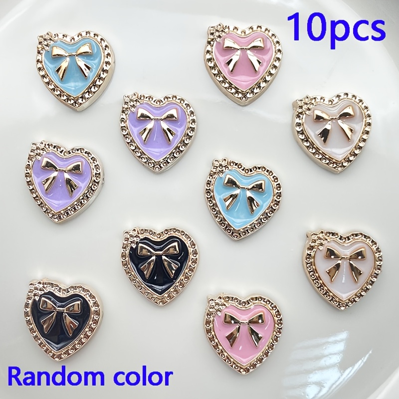 TEMU 10pcs/pack,random Color Love Bow Accessories Accessories, Resin Accessories Diy Materials, Used For Manual Accessories, Suitable For Diy Hairpin