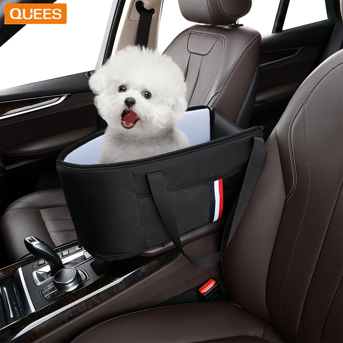 

Car Dog Booster Seat With Safety Harness - Comfortable Fabric Pet Travel Carrier For Small To Medium Dogs