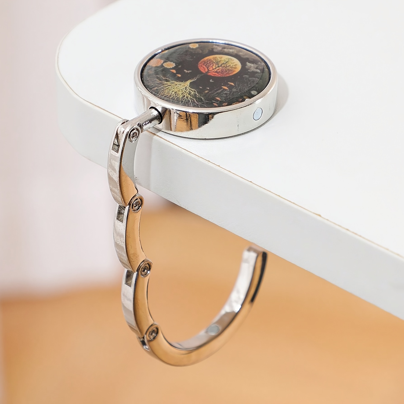 2D Tabletop Handbag Hook, Folding Purse Hook for Restaurants