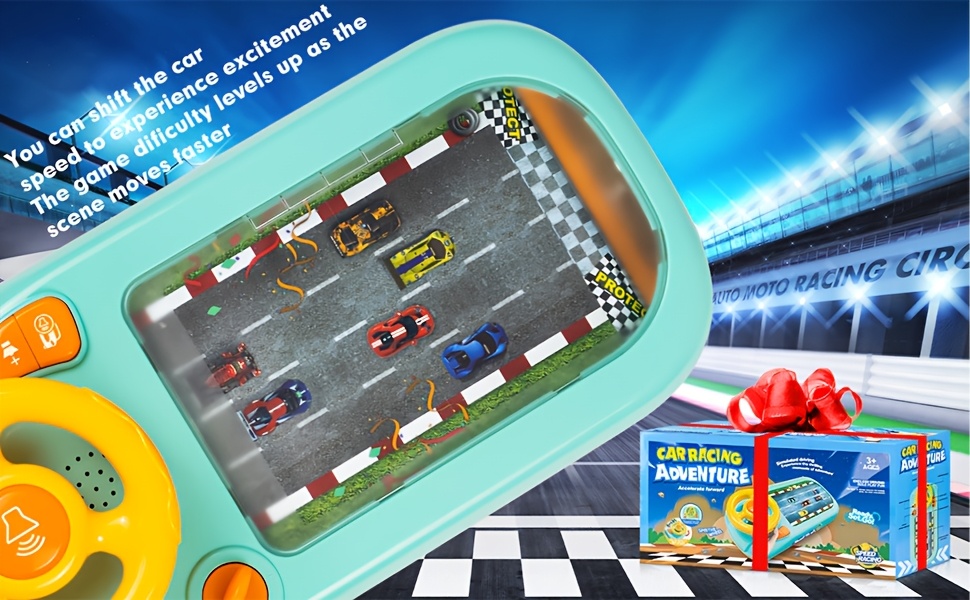 kids racing car steering wheel toy interactive play for racing dodging and   games with sound and   fun simulation for developing driving skills Product details 0