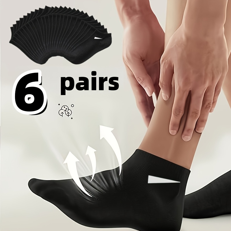TEMU 1 Pack Of 12pcs (6 Pairs) Men's And Women' Color Short Socks - Breathable And Sweat-absorbent, Suitable For , For Business And Sports Wear,