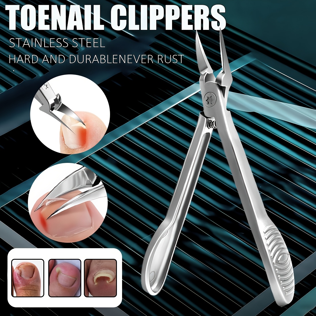 TEMU New 4cr13 Stainless Steel Nail Clippers, Professional Cuticle Scissors, No Shelter Design, Lengthening Edge, Precision Nail Art And Dead , Special Nail Clippers For Growing Thick Nails Inside