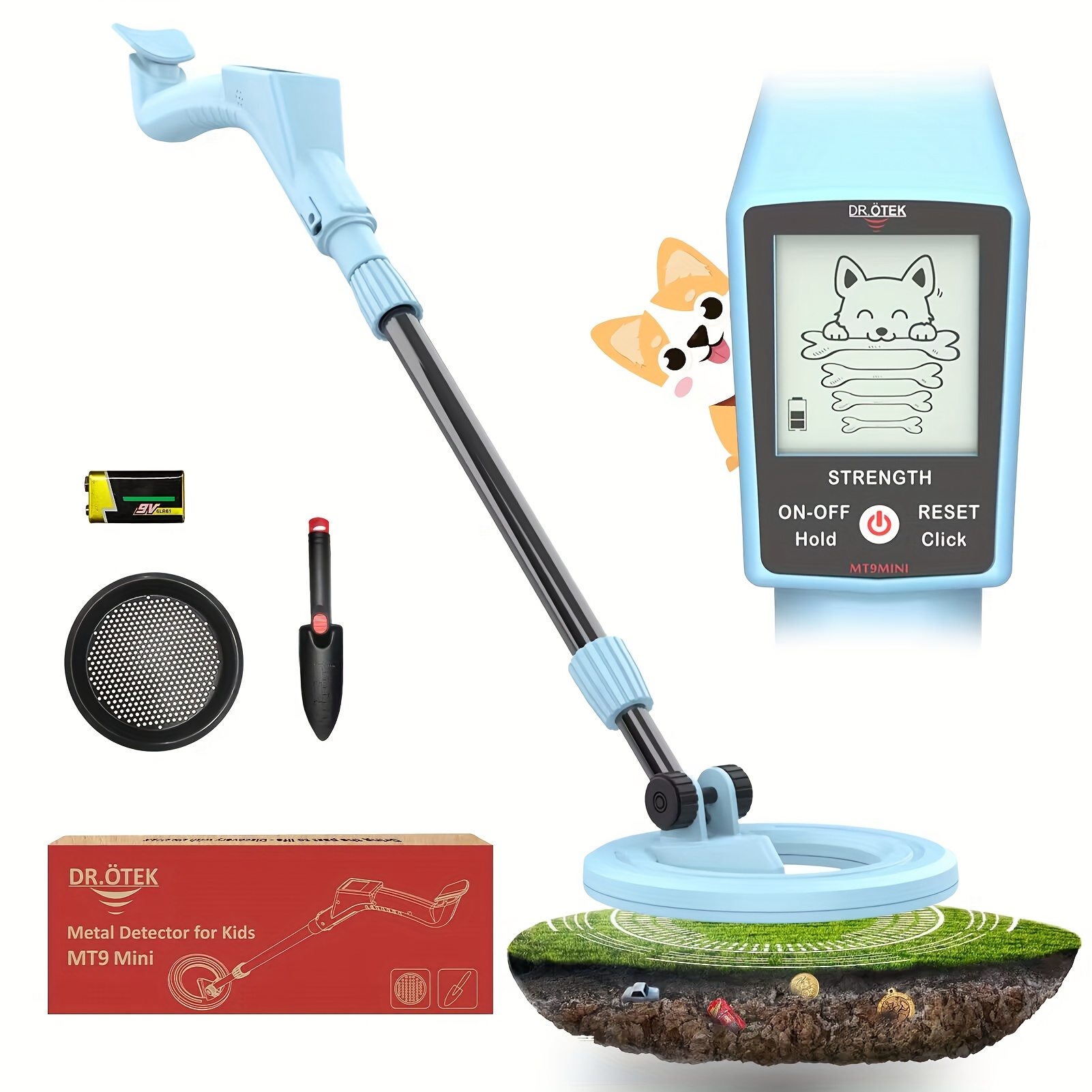 

Dr. Ötek ' Metal Detector - Lightweight, Golden- With Lcd Display, Adjustable 27.5-39.7" Handle, Waterproof Coil, Beach &