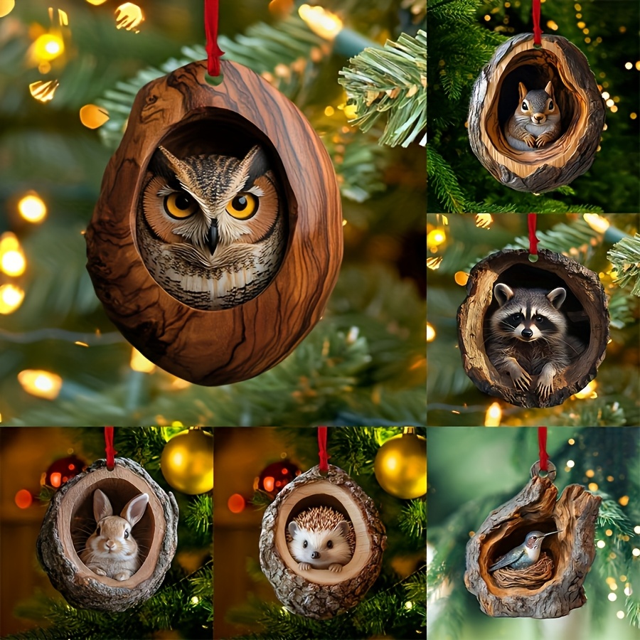 

6pcs & Owl Christmas Tree Ornaments - 2d For Decor, For & New | For , &