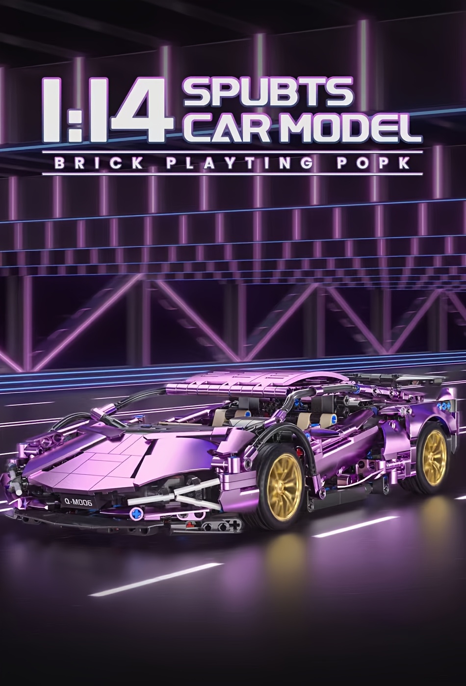 Building Block Car Model Set, Made Of ABS Material, Easy To Assemble, Perfect Gift For Birthdays, Christmas, Halloween, Thanksgiving, New Year, And Parties, Suitable For Age 14 +