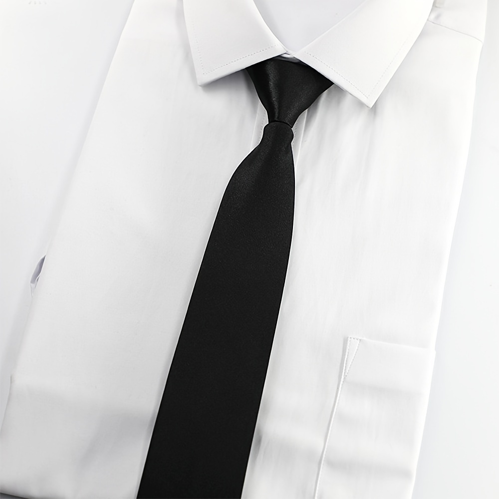 1pc 5cm 1 97in narrow edge smooth solid tie polyester woven
