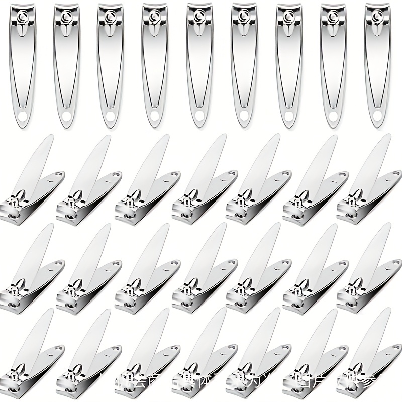 

30pcs/set, Stainless Steel Nail Clippers, Silver Nail And Toe Nail Clipper Set, Small Nail Clippers, Sharp Blades, Portable Knife Tools For Nail Salon And Home Use