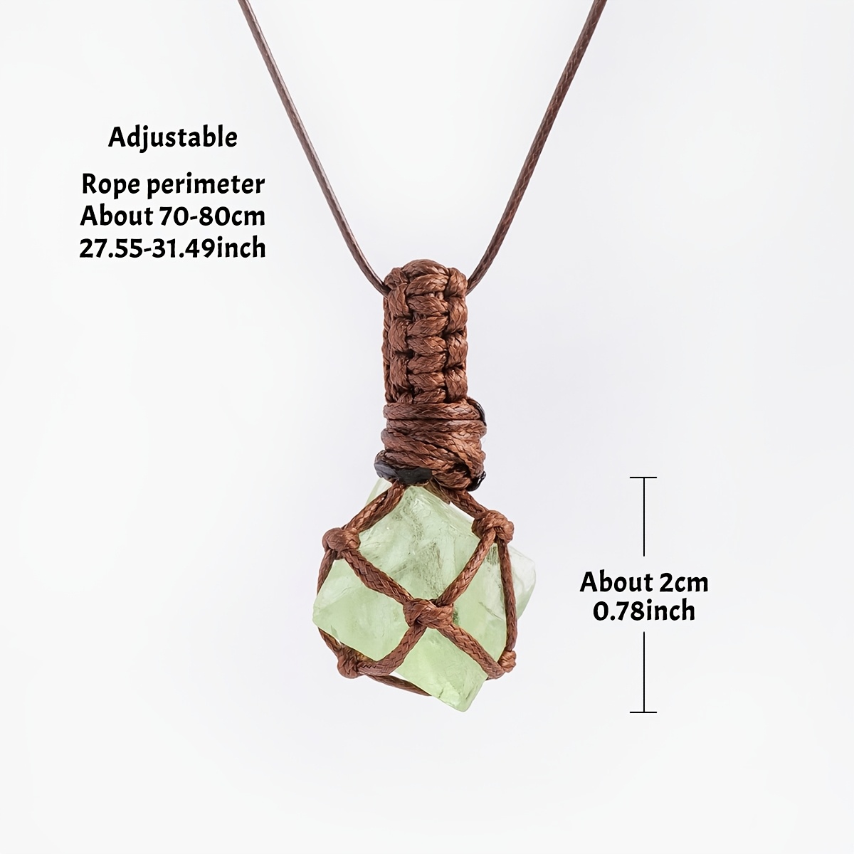 Image of 1pc Vintage Green Fluorite Pendant Necklace, Natural Stone Polished Spiritual Geometric Handicraft, Suitable For Men And Women, Perfect For Daily Wear And As A Gift