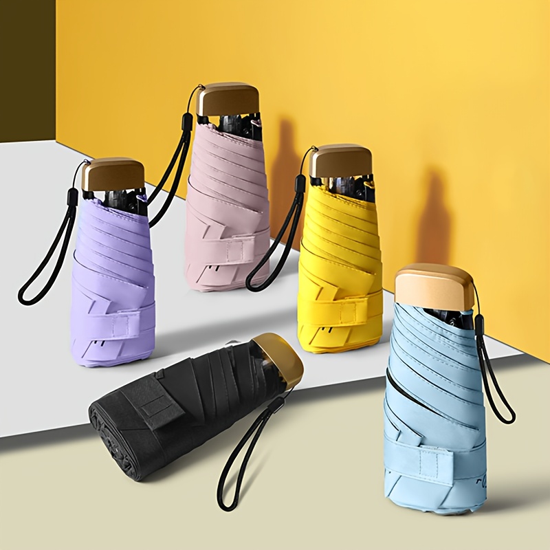 item picture hand   5 fold mini folding umbrella with 6 ribs lightweight and compact