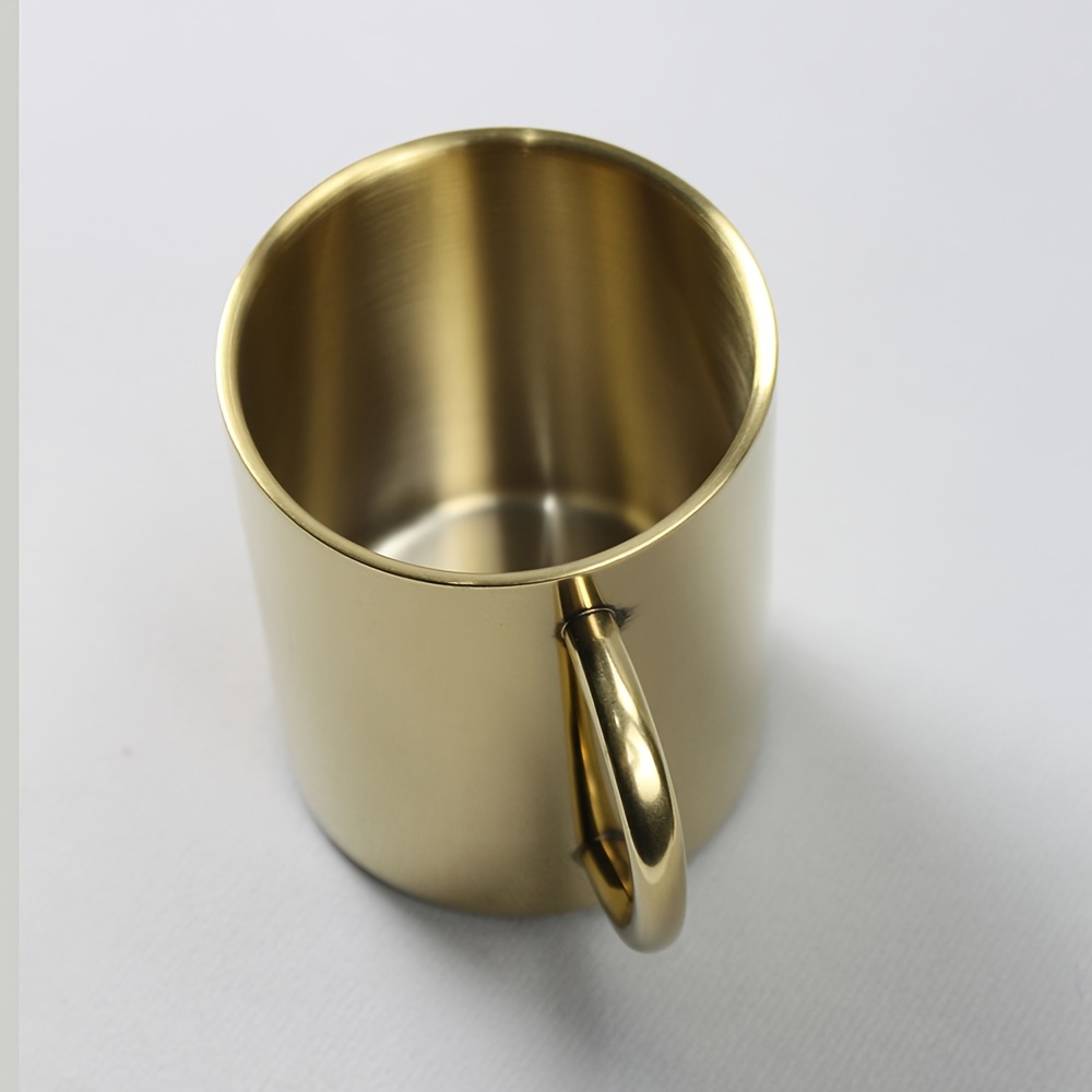 304 Stainless Steel Copper Plated Water Mug Cup Double Wall Coffee 400ml