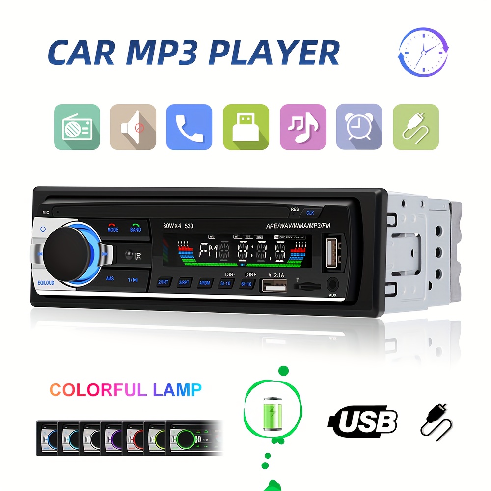 

1din Car 12v Car Mp3 Usb/tf/aux-in