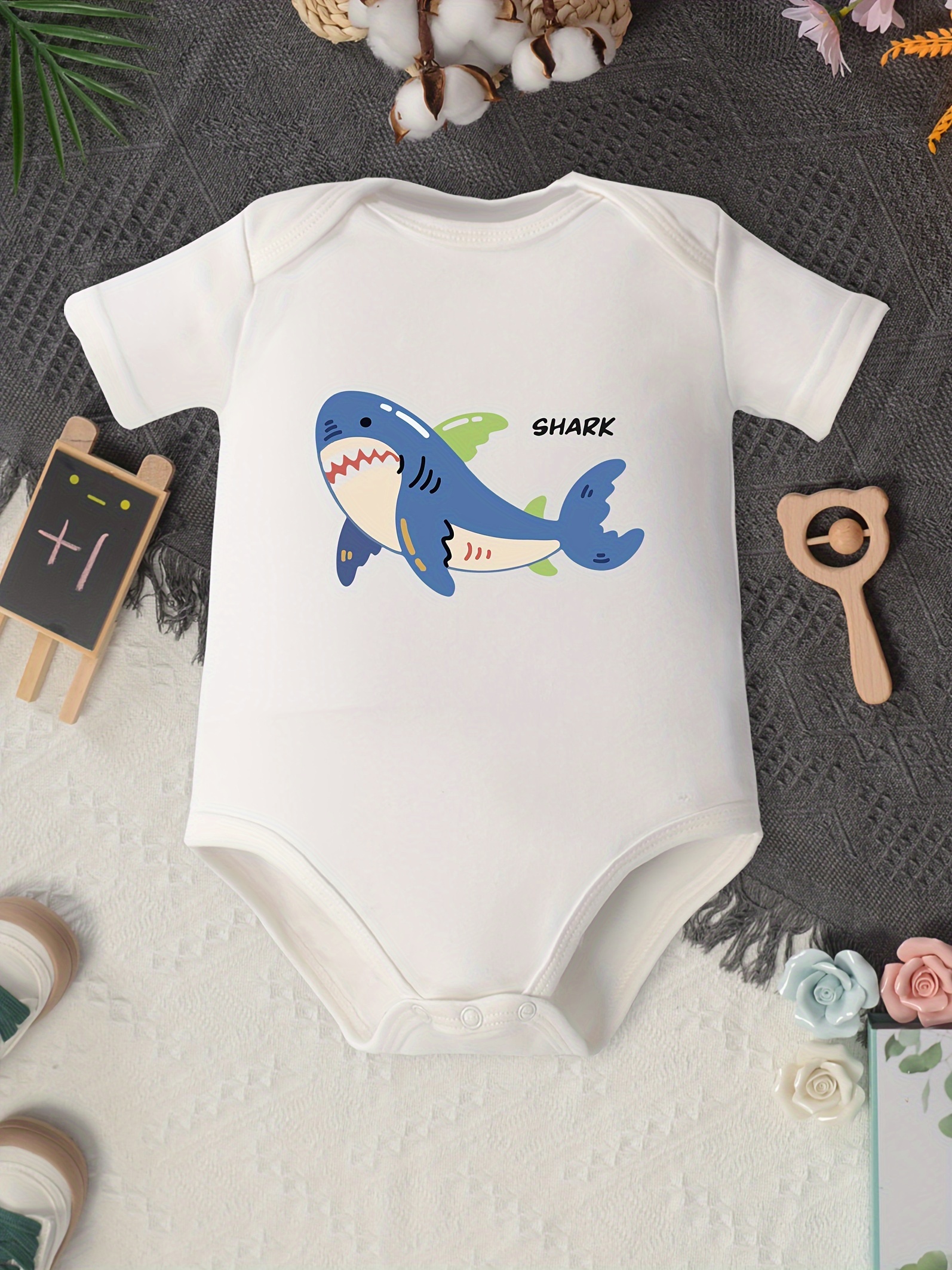 Infant's Shark Pirate Print Bodysuit Comfy Long Sleeve - Temu