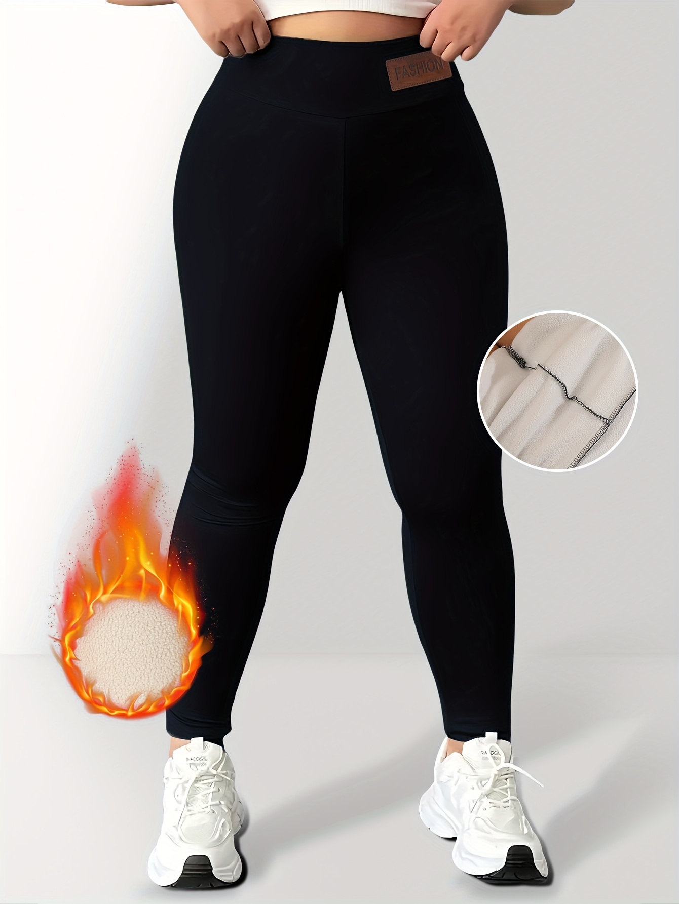 plus size damen winter thermo leggings kuschelig warme hose Temu