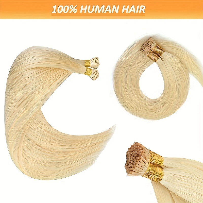 

100g/pack I Tip Hair Extensions - 100% Human Hair, 18-26inch Blonde Straight, Perfect For Length & Volume Additions