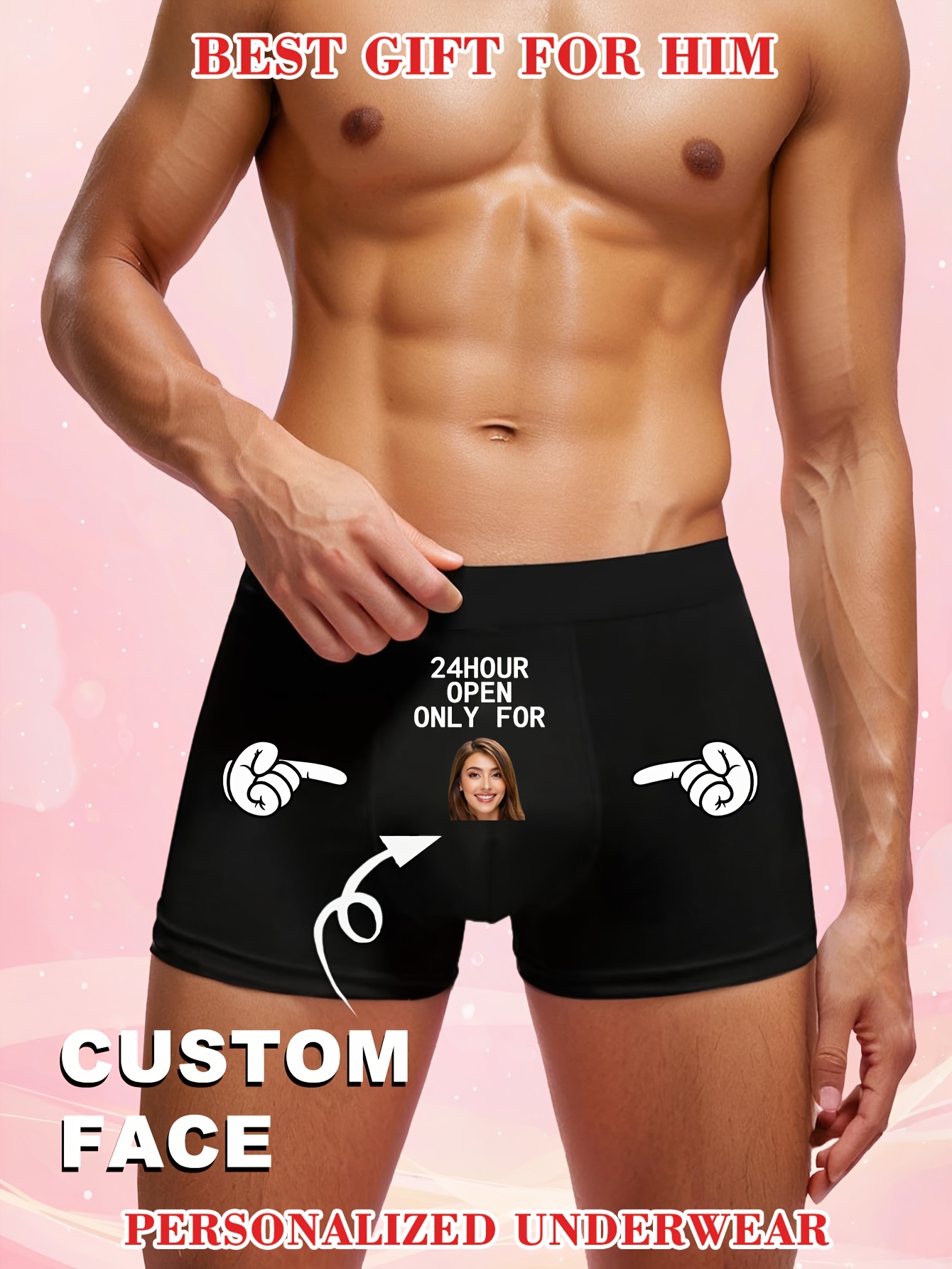 Personalisiertes Unterwäsche Mit Gesicht - Boxershorts Für Freund/Ehemann