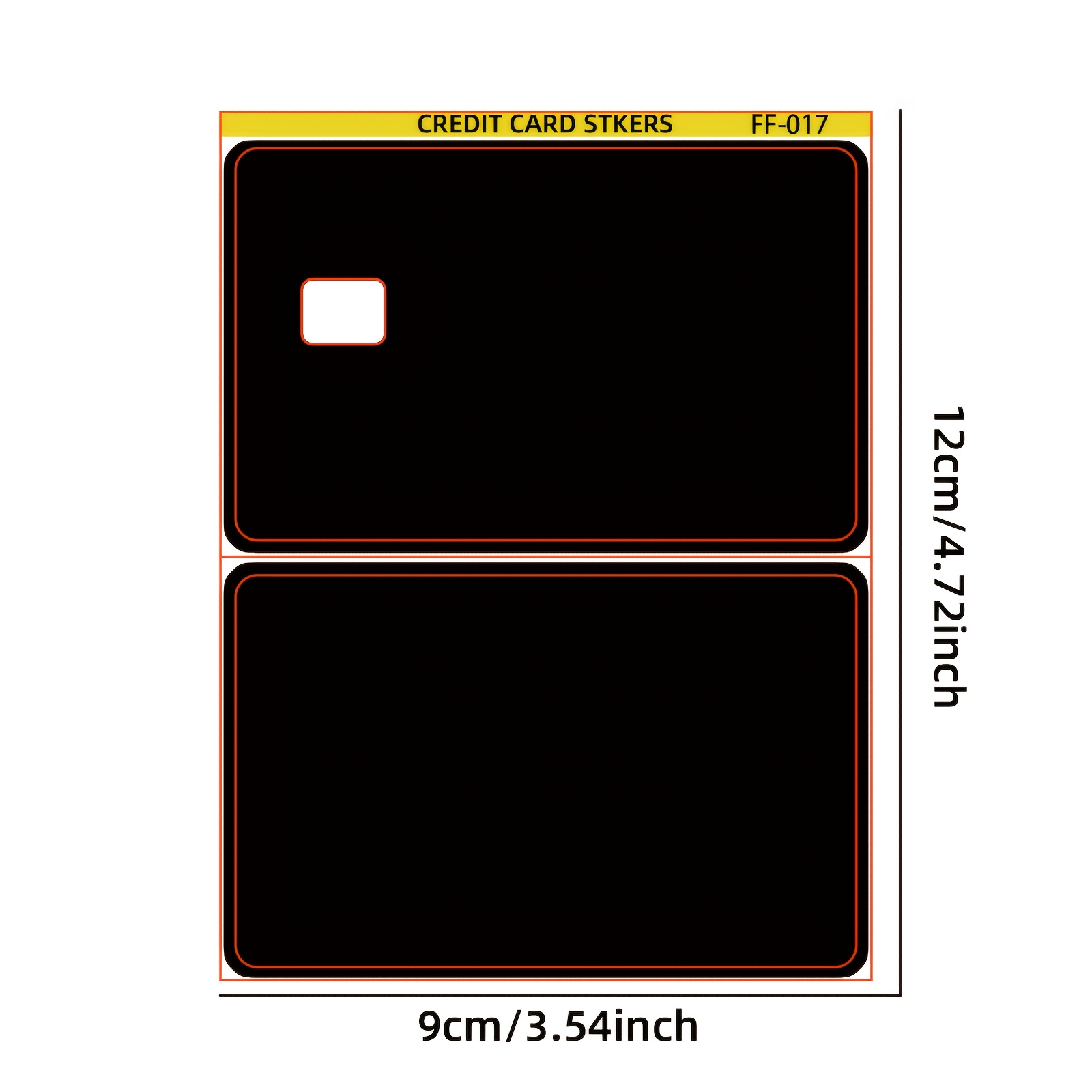TEMU 2d Flat Sticker, Not 3d" 1 Pair Pvc Card Protectors - Black Card Stickers For Credit Cards, Debit Cards, Transit Cards, Keys, And -