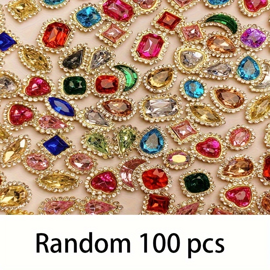 TEMU Toppa decorativa da cucire con 100 di metallo e strass, adatta per gioielli fai da te, abbigliamento, scarpe e borse, perline per di gioielli