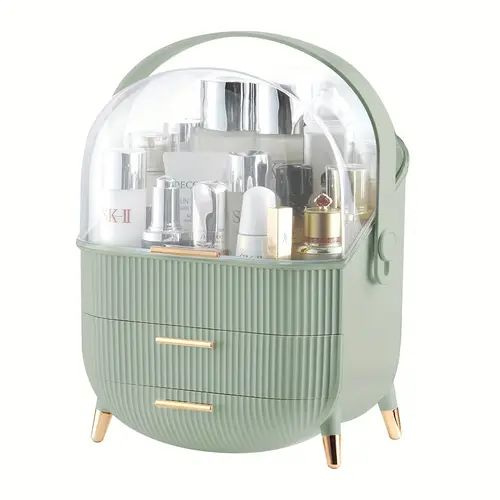 make up organizers and storage makeup organizer for vanity cosmetics skincare organizers with lid and drawers cosmetic display cases for countertop bathroom ideal gifts for women pink