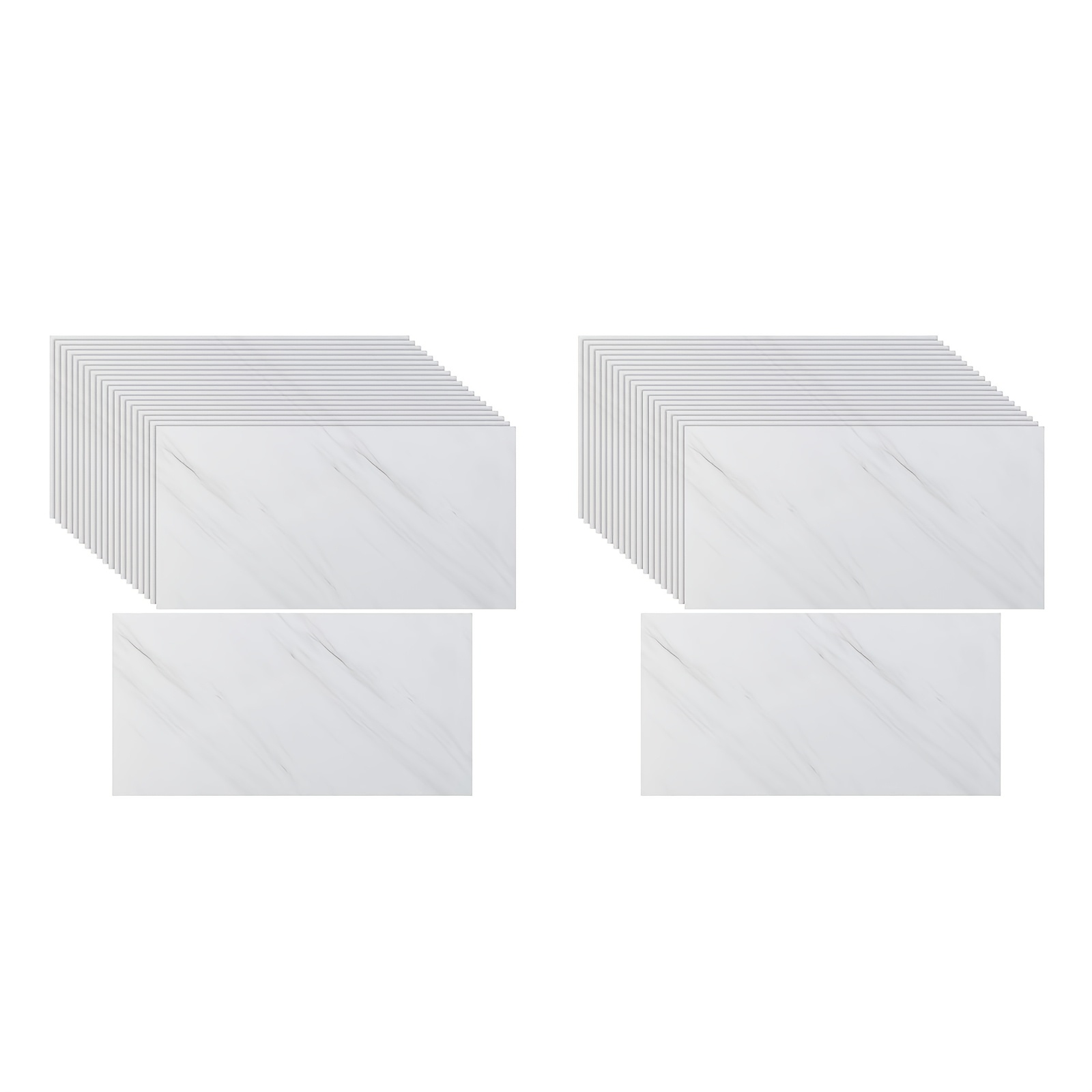Image of Self-adhesive Waterproof Marble Tile Sticker Roll – 40/80 Sheets, & Stick, Wall Decoration For Kitchen, Bathroom, Shower Area, 59.99 X 29.97cm, In Colors, Easy To Clean, Glossy Finish