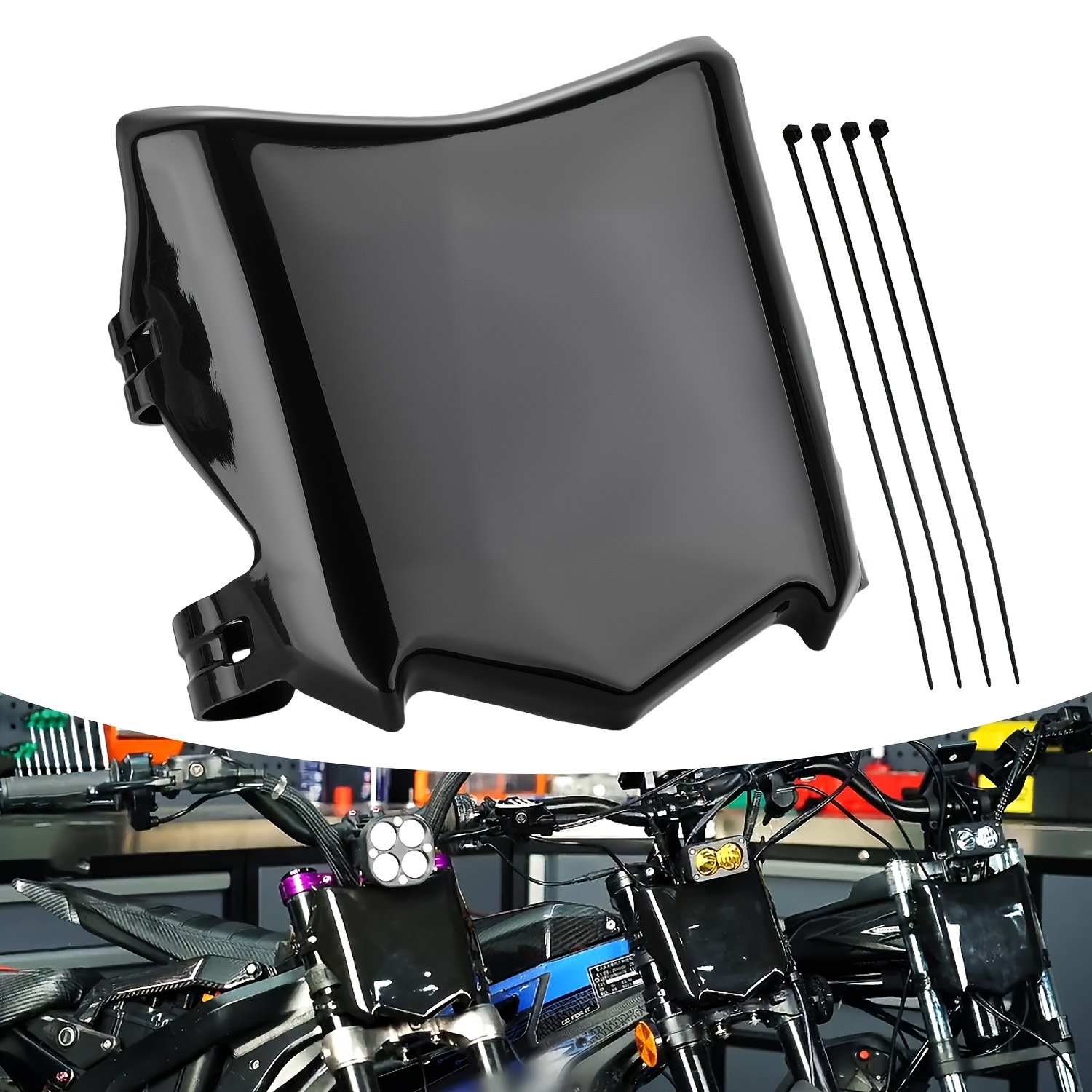 TEMU Universal Front Number Plate Replacement For Electric Dirt Bikes, Compatible With Most E-bike Motorcycles, Model Q20