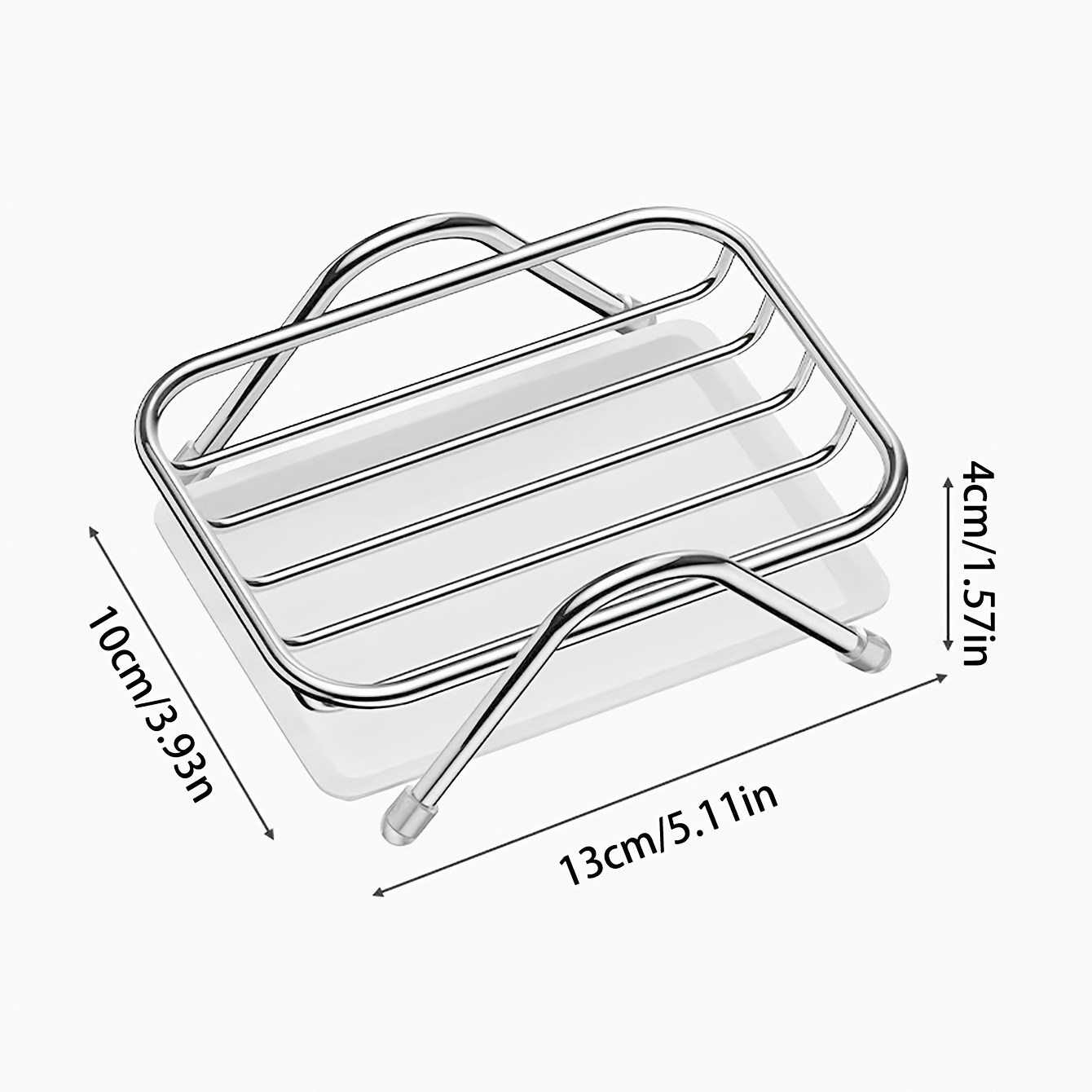 TEMU Home Soap Dish With Drip Tray â Bathroom Counter And Kitchen Cleaning Supplies Organizer â Modern Rectangular Style â Suitable For Shower R