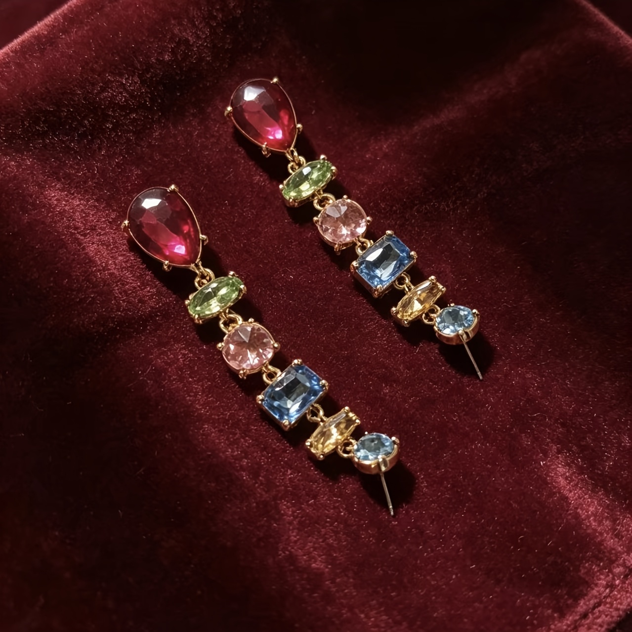 Women's Minimalist Multi-Color Resin Gradient Dangle Earrings