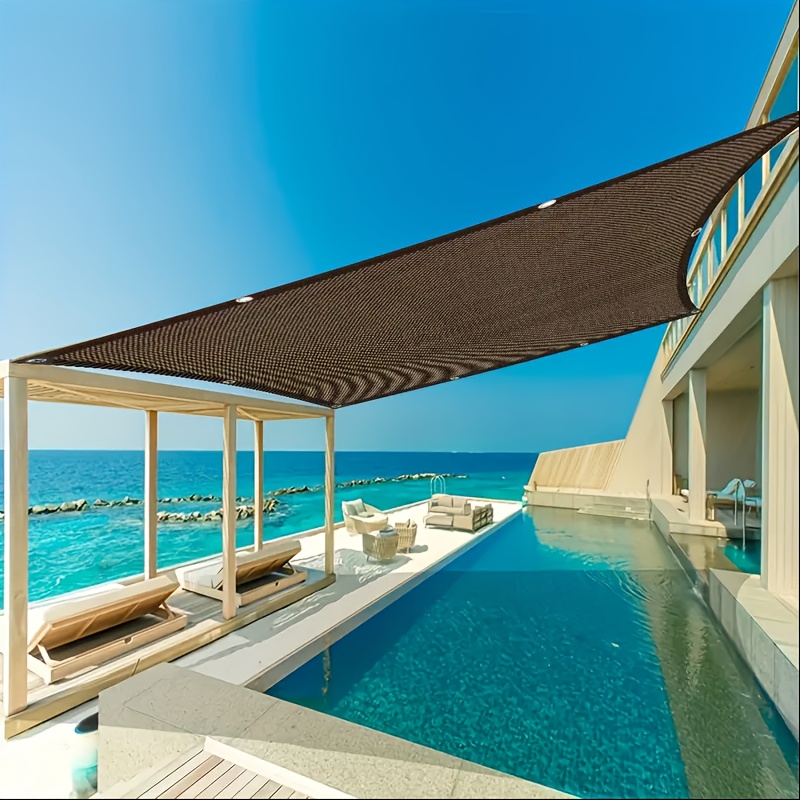 Large Square Outdoor Sun Shade Canopy - 91-100% Blackout Privacy Cover for Swimming Pools, Patios & Gardens - Durable PE Material, Easy Setup, Mixed Colors